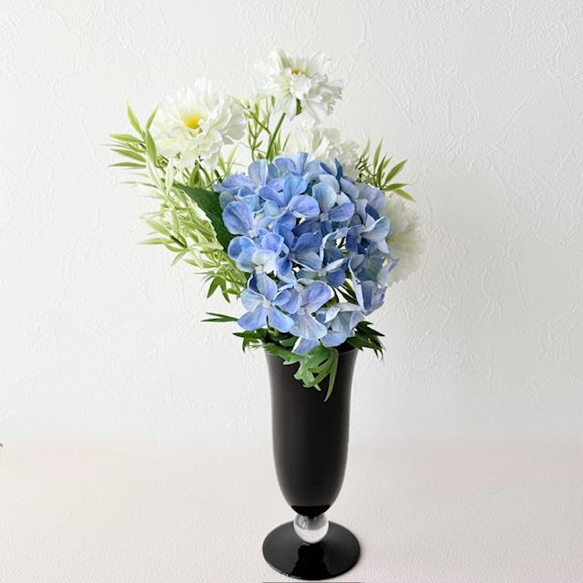 【新作】一対（2基セット）｜涼やかなブルー紫陽花の仏花｜お盆・初盆におすすめ｜モダンなお供え花 | 10枚目